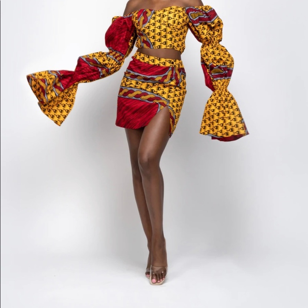 Two piece African Set for $100. Top is a Large and bottom is an XL.